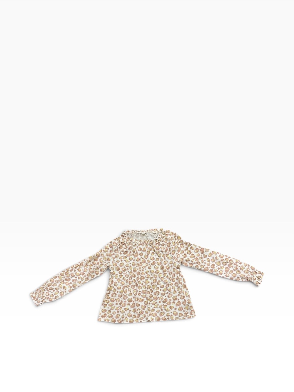 JCrew Crewcuts Girls L/S Leopard Print Top Pink/Cream/Beige Size Medium